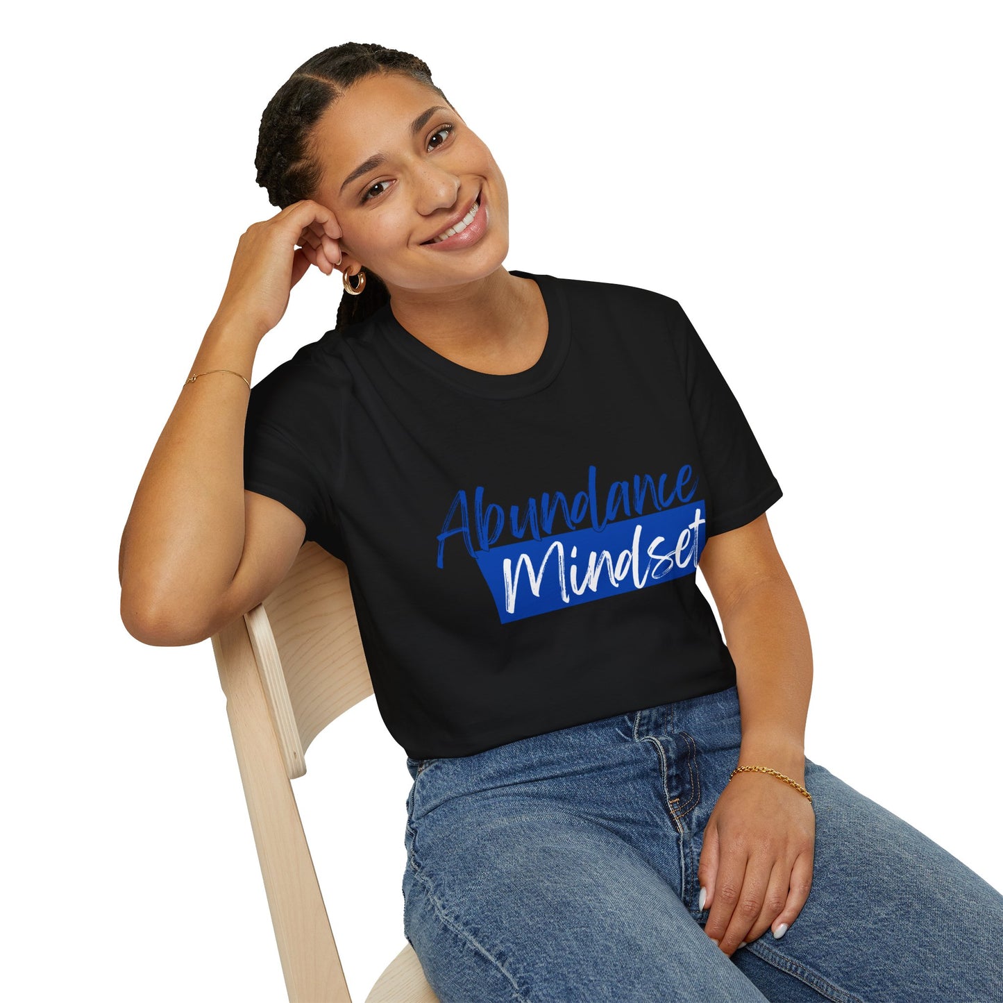 Abundance Mindset T-Shirt - Blue & White