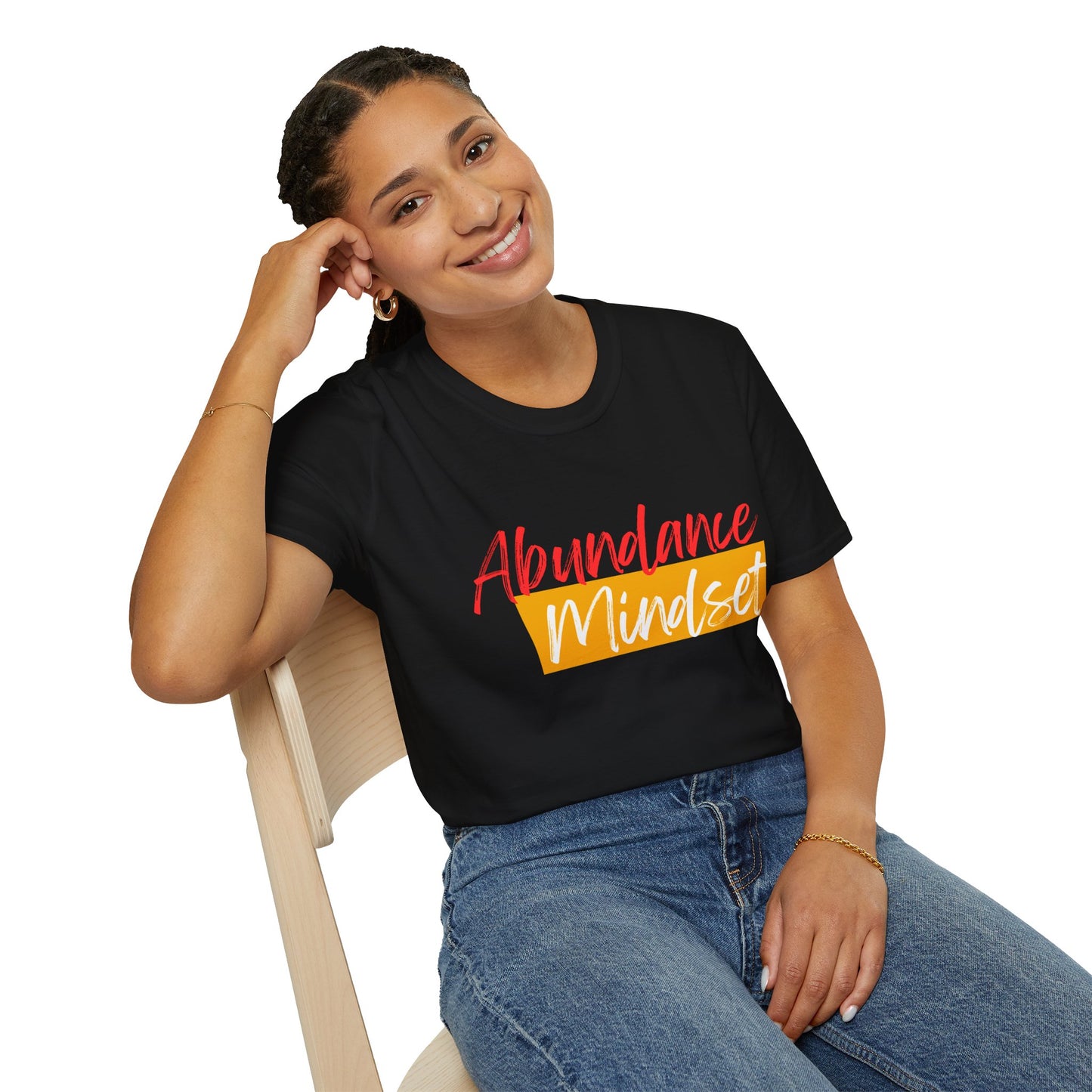 Abundance Mindset T-Shirt - Red & Gold