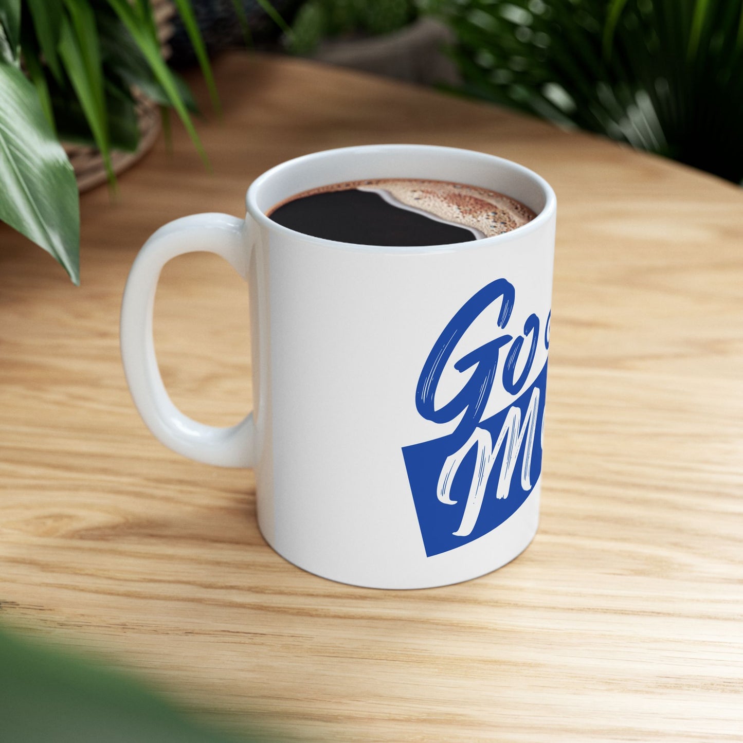 Go Get The Money Ceramic Mug - Blue & White (11oz, 15oz)