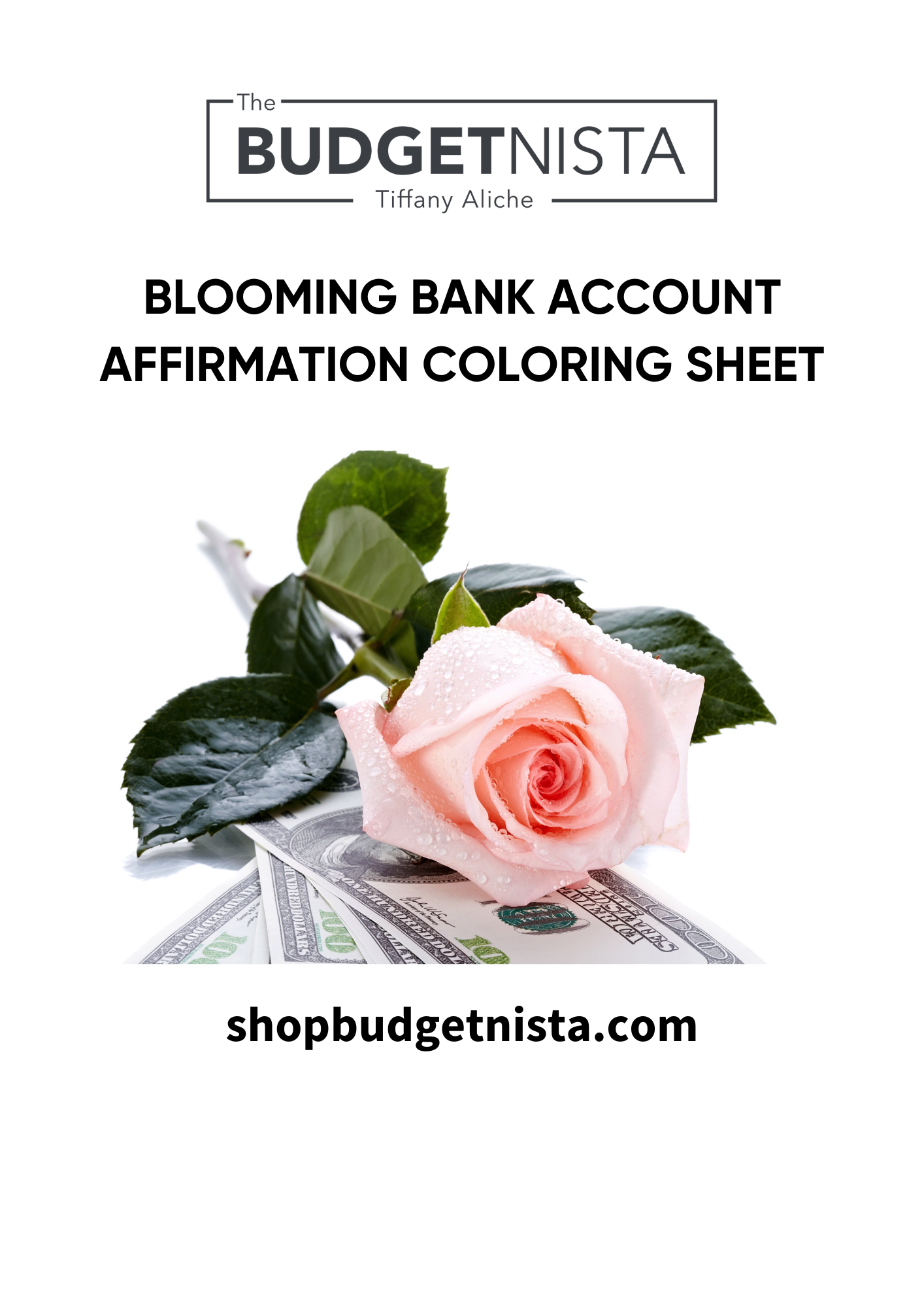 Blooming Bank Account Money Affirmation Coloring Sheet (Download)