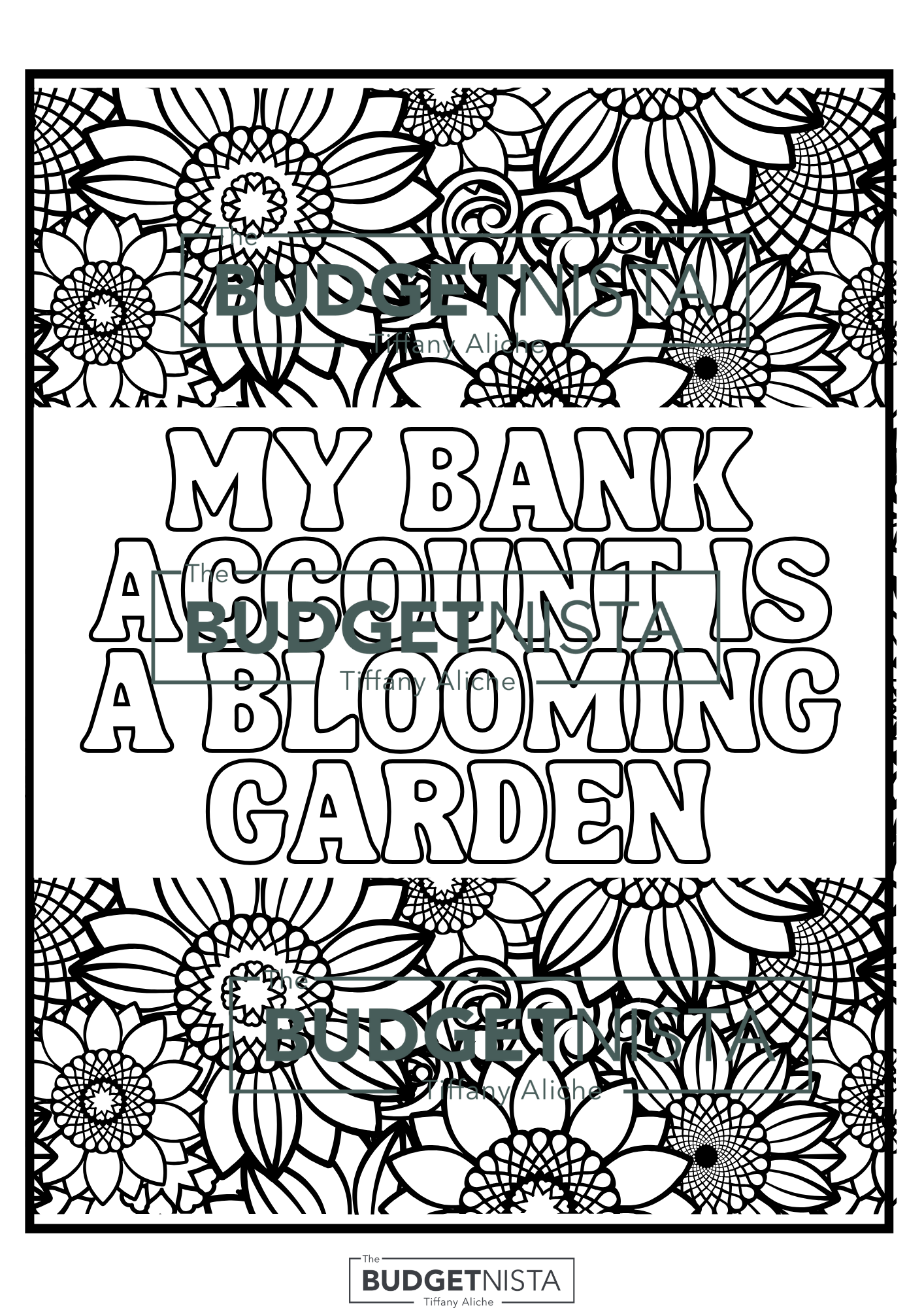 Blooming Bank Account Money Affirmation Coloring Sheet (Download)
