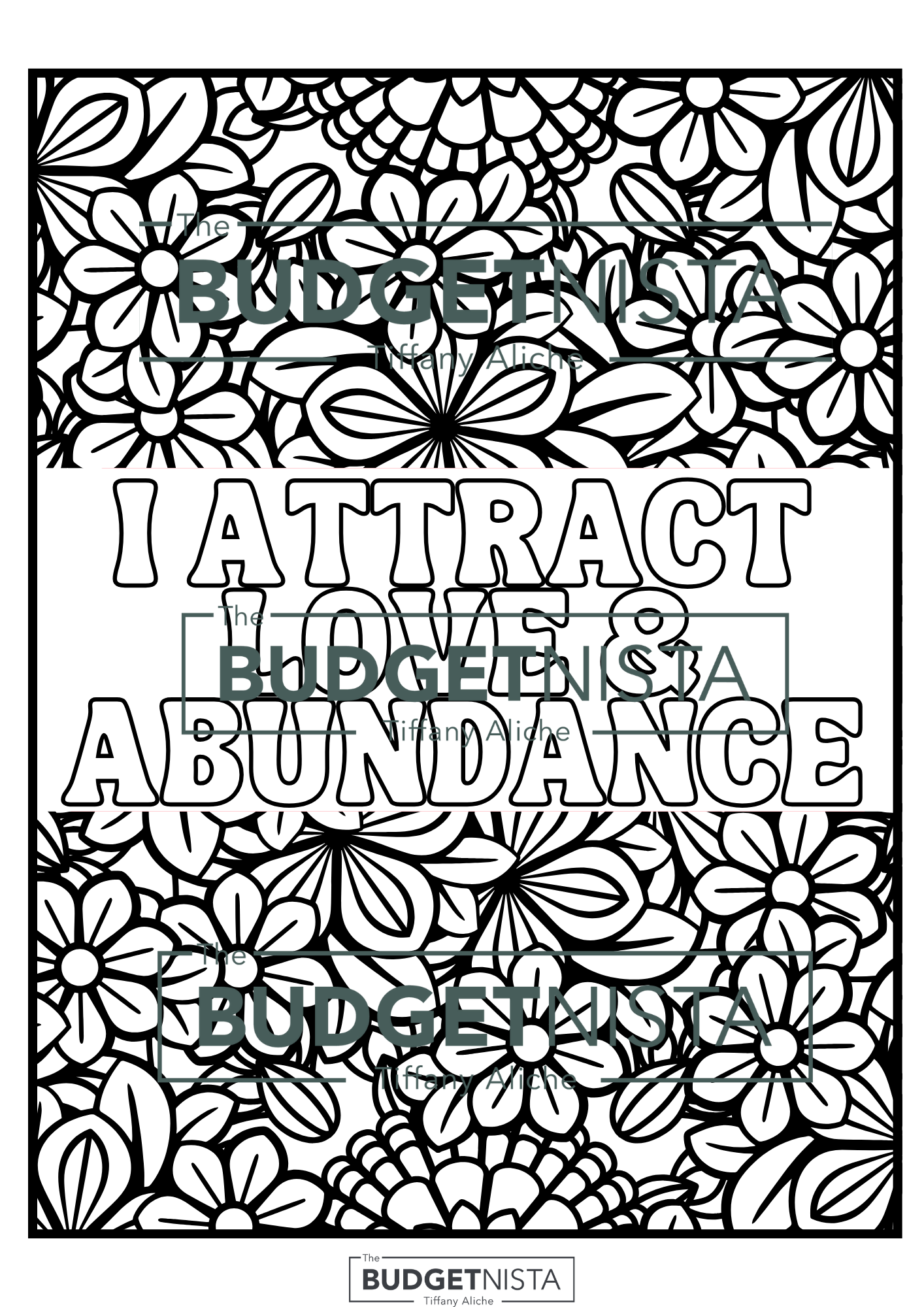 Love and Abundance Money Affirmation Coloring Sheet (Download)